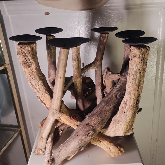"Karma" driftwood seven candle candle holder (half  price) - Picture 3 of 5